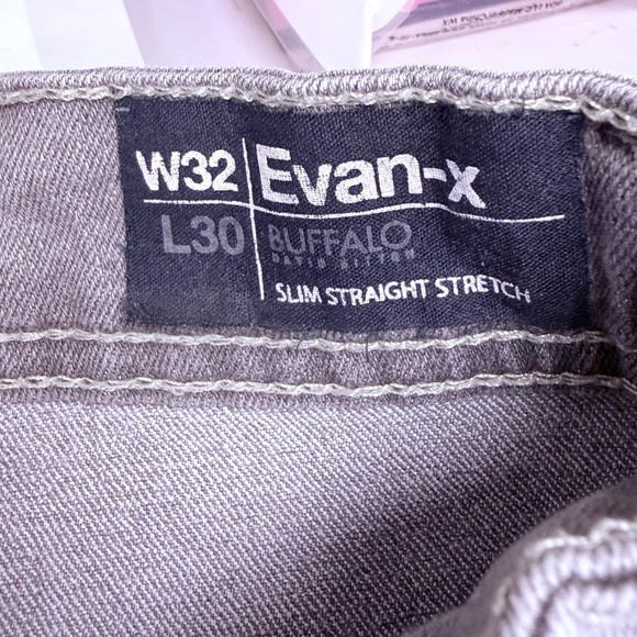 Buffalo David Bitton Light Gray Slim Straight Jeans 32/30 - Picture 4 of 13